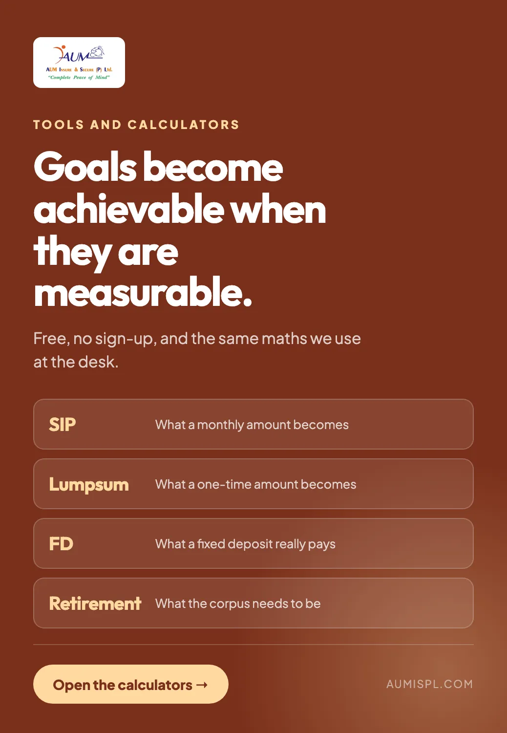 Tools and calculators — SIP, Lumpsum and FD